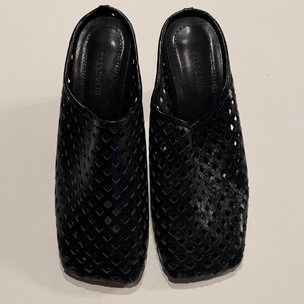 Black Heeled Mules